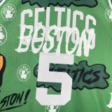 1907/08 Celtics GARNETT #5 Green Retro NBA Jerseys 热压