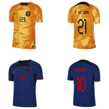 F.DE JONG #21 NL1:1 Quality Home Orange Fans Jersey 2022/23