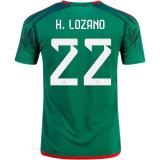 H. LOZANO #22 Mexico 1:1 Quality Home Green Fans Jersey 2022/23 ★
