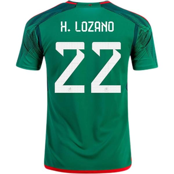 H. LOZANO #22 Mexico 1:1 Quality Home Green Fans Jersey 2022/23 ★