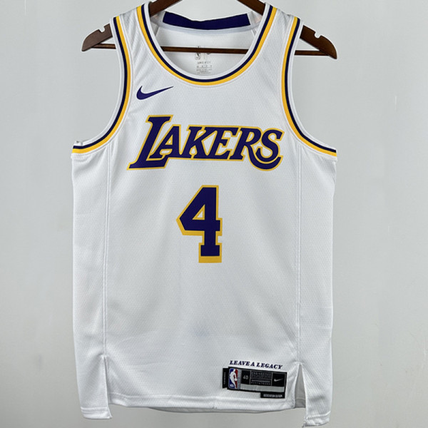 2025 Lakers KNECHT#4 White NBA Jerseys