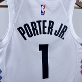 2025 Nuggets PORTER JR. #1 White City Edition NBA Jersey