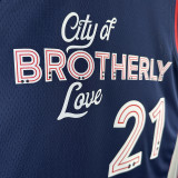 2023/24 76ers EMBIID #21 Sapphire Blue City Edition NBA Jerseys 热压