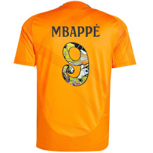 MBAPPÉ #9 RM 1:1 Quality Away Orange Fans Jersey 2024/25 （Cartoon UCL Font) 卡通字体