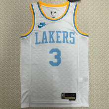 Lakers DAVIS #3 White Retro NBA Jerseys