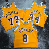 2023 Lakers BRYANT #8 Yellow Retro NBA Jerseys 热压