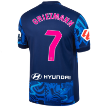 GRIEZMANN #7 ATM Third Blue Fans Jersey 2024/25 （LaLiga Font 西甲字体 有号下广告 ）