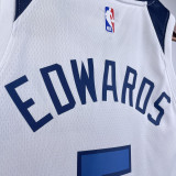 2023/24 Timberwolves EDWARDS #5 White NBA Jerseys