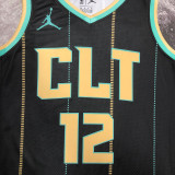 2023 Hornets BALL #12 Black City Edition NBA Jerseys