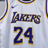 Lakers BRYANT #24 White Kids NBA Jersey 热压