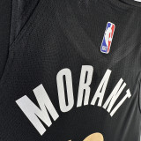2023/24 Grizzlies Morant #12 Black City Edition NBA Jerseys Hot Pressed