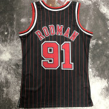 1997/98 Bulls RODMAN #91 Black Retro NBA Jerseys 热压