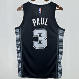 2023/24 Spurs PAUL #3 Black NBA Jerseys