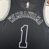 2023/24 Spurs WEMBANYAMA #1 Black Retro NBA Jerseys