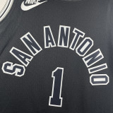 2023/24 Spurs WEMBANYAMA #1 Black Retro NBA Jerseys