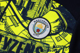 2025 Man City Fluorescent Green Kids Sweater Tracksuit 喷墨