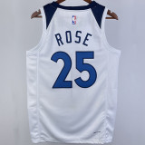 2023/24 Timberwolves ROSE # 25 White NBA Jerseys