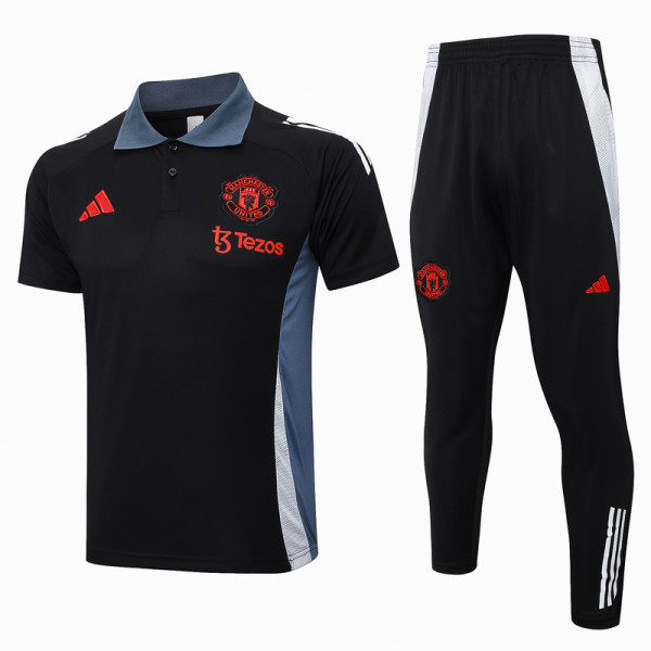 2025 M Utd Black POLO Training Tracksuit