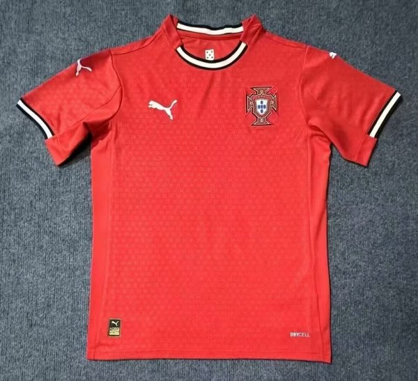 2025 Portugal Home Red Fans Soccer Jersey