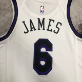 2023 Lakers JAMES #6 White City Edition NBA Jerseys