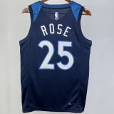 2023/24 Timberwolves ROSE # 25 Sapphire Blue NBA Jerseys