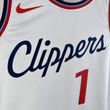2024/25 Clippers HARDEN #1 White NBA Jerseys