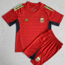 2022/23 Argentina Red Goalkeeper Kids Jersey (3 Stars 3星)