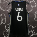 Warriors YOUNG #6 Black Grey NBA Jerseys