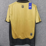 2001 M Utd Golden Retro Soccer Jersey