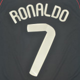 2007-08 M Utd Away Black Retro Soccer Jersey