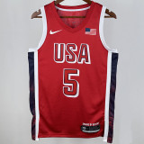 2024 Team USA EDWARDS #5 Red NBA Jersey