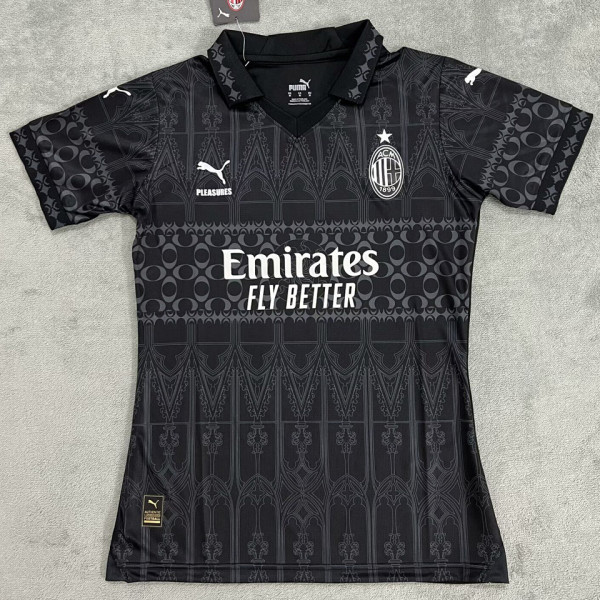 2023/24 AC Milan x PUMA x Pleasures 4Th Black Women Soccer Jersey 女
