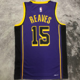 2023/24 Lakers REAVES #15 Purple NBA Jerseys 热压