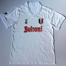 1987-88 Napoli Away White Retro Soccer Jersey