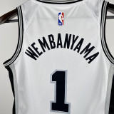 2024/25 Spurs WEMBANYAMA # White Kids NBA Jersey