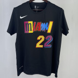 2023/24 Miami Heat BUTLER #22 Black City Edition Training Short sleeve NBA