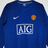 2008/09 M Utd Third Blue Long Sleeve Retro Jersey