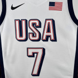 2025 Team USA DURANT #7 White NBA Jerseys