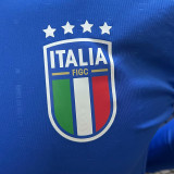2024 Italy Home Blue Player Version Long Sleeve Jersey