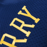 2009/10 Warriors CURRY #30 Purplish Blue Retro NBA Jerseys 热压