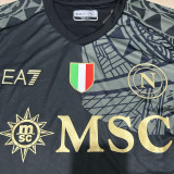 2023/24 Napoli Third Black Kids Soccer Jersey 带胸前金章