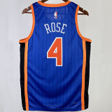 2023/24 NY Knicks ROSE #4 Blue City Edition NBA Jerseys