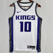 2023/24 Kings SABONIS #10 White NBA Jerseys 热压