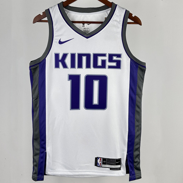 2023/24 Kings SABONIS #10 White NBA Jerseys 热压