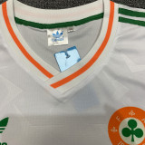 1990 Ireland Away White Retro Soccer Jersey