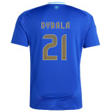 DYBALA #21 Argentina Away Blue Fans Soccer Jersey 2024/25