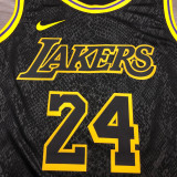 LA Lakers Bryant #24 Black Snake NBA Jerseys Hot Pressed