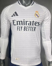 2024/25 RM Home White Player Version Long Sleeve Soccer Jersey