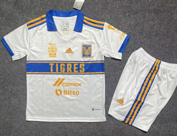 2023 U.A.N.L Tiger Third White Kids Soccer Jersey