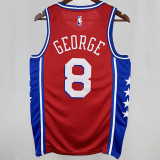 2025 76ers GEORGEG #8 Red NBA Jerseys 热压